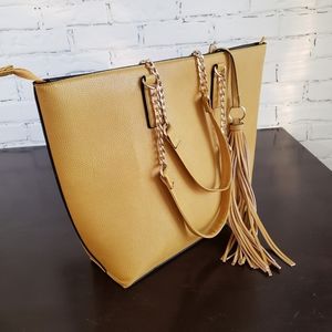 Ardene Large Yellow Tote Bag with Tassle